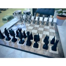 Ege Toprakları Premium Satranç Takımı Platin Tabla