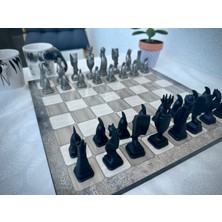 Ege Toprakları Premium Satranç Takımı Platin Tabla