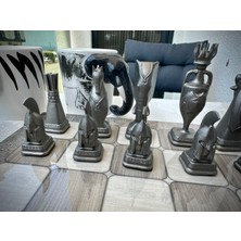Ege Toprakları Premium Satranç Takımı Platin Tabla