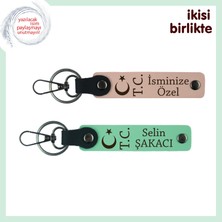 Unutulmaz Hediye Seçenekleri Arasında – Ay Yıldız Tc Temalı Kişisel X2 Anahtarlık, Yavru Ağzı-Yeşil