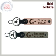 Hatıra Niteliğinde Hediye – Çocuk ve Ayyıldız Temalı Anahtarlık Takımı X2'li, Yavru Ağzı-Kül Gri