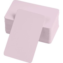 Boş Kelime Kartları 5x8 cm - 50 Adet Oval Kenarlı | Tabu & Not Kartları - Pembe