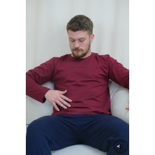Kırmızı Lacivert Uzun Kol Erkek Pijama Takımı