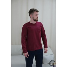 Kırmızı Lacivert Uzun Kol Erkek Pijama Takımı