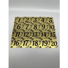 5x5 cm Metal Kapı Masa Dolap Numarası 20'lu Altın Renk