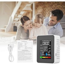 Teknofaji Hava Dedektörü Hava Kalite Co2 Ölçüm Cihazı Çok Fonksiyonlu 5'I1ARADA Mobilephone App Kumanda