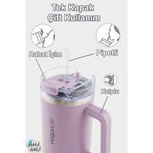Vagonlife Quencher Cup 1200 ml Pipetli/rahat Içim Kulplu Paslanmaz Çelik Termos -FFVGN0581200ML