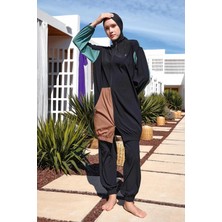 Adasea Sporcu Likra Paraşüt Kumaş Hızlı Kuruyan Kadın Tesettür Mayo 251210