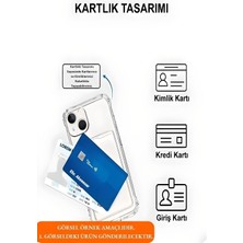 iPhone 11 Uyumlu Kamera Korumalı Kartlıklı Köşeleri Airbag Tasarımlı Darbe Önleyici Şeffaf Silikon Kılıf