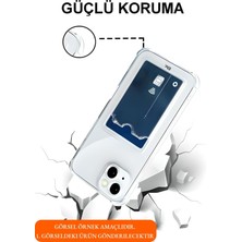iPhone 11 Uyumlu Kamera Korumalı Kartlıklı Köşeleri Airbag Tasarımlı Darbe Önleyici Şeffaf Silikon Kılıf