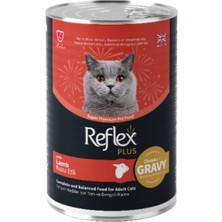 Reflex Plus Sos Içinde Parça Kuzulu Yetişkin Kedi Konservesi 400GR