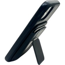 iPhone 11 Uyumlu Standlı Kartlıklı Magsafe Wireless Şarj Özellikli Deri Cüzdan Kılıf