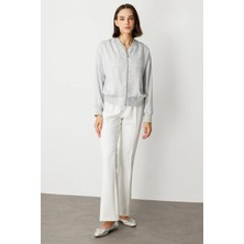  On Önü Taşlı Ribanalı Ceket Gri 56501