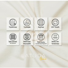 Latuda Concept Tekli Koltuk Örtüsü 110x175 (2 Adet) Berjer Çift Taraflı Kaymaz Şönil , Ekru