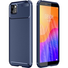 Bigboycl Huawei Y5P Kılıf Auto Focus Karbon Kapak - Lacivert – Darbe Koruma