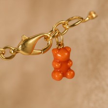 Turuncu Jelibon Ayıcık Charm – Haribo Figürlü El Yapımı Reçine Kolye/bileklik Ucu