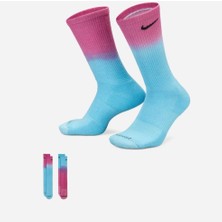 Nike Everyday Plus Cushioned Crew Çok Renkli Unisex Çorap 2 Pairs Pamuklu Konforlu Tasarım
