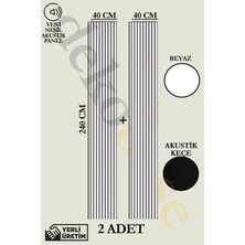 Dekobase Beyaz (2 Adet) 40X240CM Yeni Nesil Akustik Ahşap Duvar Paneli