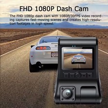 LINAS1080P Full Hd 3 Kameralı Hafıza Kartına Kayıtlı Hareket Algılamalı Araç Kamerası