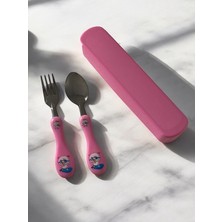 Çocuk Çatal-Kaşık Seti-Kutulu/ Pembe