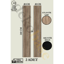 Dekobase Atlantik Çam (2 Adet) 40X240CM Yeni Nesil Akustik Ahşap Duvar Paneli