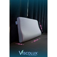 Xl Mega Boy Ortopedik Yastık - Boyun Destekli Visco Yastık 60X40X11/8 Pembe
