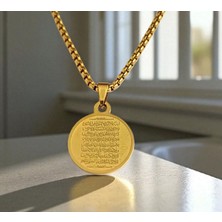 Ayetel Kürsi Dualı Çelik Kolye Ucu