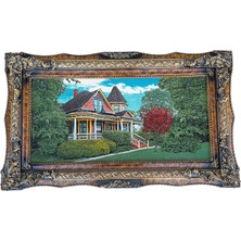 Kırmızı Ağacın Hikayesi Adlı Iran Tebriz Halı Tablo 123X73CM - Duvar Halı Kilim Tablo