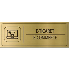 Mayeka E Ticaret Isimlik Altın Metal Kapı Isimliği Levhası Yönlendirme Tabelası