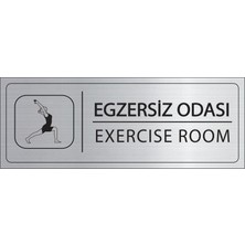 Mayeka Egzersiz Odası Isimlik Gümüş Metal Kapı Isimliği Levhası Yönlendirme Tabelası