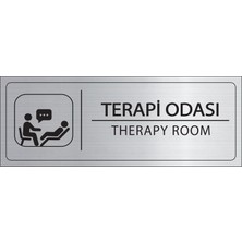 Mayeka Terapi Odası Isimlik Gümüş Metal Kapı Isimliği Levhası Yönlendirme Tabelası