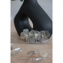 Metalik Pin Toka, Düğün-Nişan Saç Aksesuarı, Gümüş Gelin Tacı