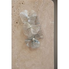 Metalik Pin Toka, Düğün-Nişan Saç Aksesuarı, Gümüş Gelin Tacı
