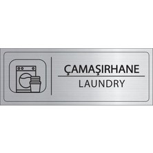 Mayeka Çamaşırhane Isimlik Gümüş Metal Kapı Isimliği Levhası Yönlendirme Tabelası