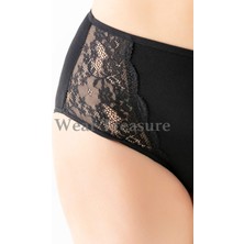 Wear Treasure Hnx 4'lü Pamuklu Ön ve Arka Dantelli Yüksek Bel Büyük Beden Kadın Külot