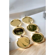 6 Adet Metal Sunumluk Tatlı Çerez Servis Tabağı Gold