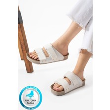 Albishoes Esnek Ayarlanabilir Iki Cırtlı Anatomik Comfort Cool Rahat Kadın Günlük Sandalet Terlik