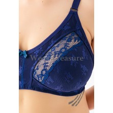 Wear Treasure Kadın Büyük Beden Dantel Detaylı 3 Kopçalı Toparlayıcı Penye Desteksiz Telsiz Kapsız Anne Sütyeni
