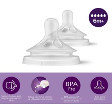 Nessi World    Avent Doğal Tepkili Natural Response 2'li Biberon Emziği No:5 6+ Ay