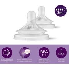 Nessi World    avent Doğal Tepkili Natural Response 2'li Biberon Emziği No:4 3+ Ay