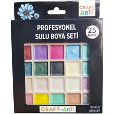 Craft And Arts 25 Renk Profesyonel Sulu Boya Seti Metalik Renkler ile Yaratıcılığınızı Geliştirin