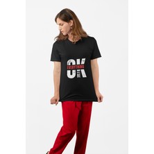 Cappıe Everything Will Be Okey Baskılı Regular Fit Sıfır Yaka Siyah Baskılı T-Shirt