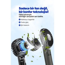 Taşınılabilir Şarjlı El Fanı - Turbo Üfleme Teknolojisi , LCD Kademe Ayarlama , Yüksek Dayanıklılık