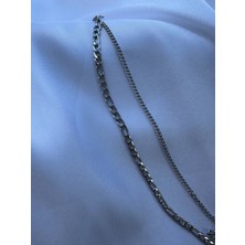 İki Zincir Erkek Bileklik Paslanmaz Çelik Kadın Kararmaz Unısex Renk Atmaz Ayarlanabilir