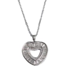 Waves And Pebbles Taşlı Kalp Kolye