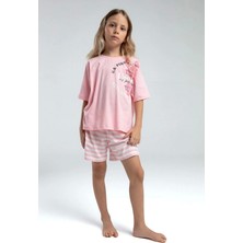 Kız Çocuk Şort Takım - Somon