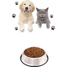 Paras Ticaret Hayvanlar Için Çelik Kaydırmaz Taban Küçük Boy Su Mama Vb Kabı Kedi Köpek Su Mama Kabı (Alt Taban: 15,5 cm