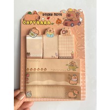 Capybara Kapibara Figür Postit Yapışkanlı Not Kağıt Etiket Seti