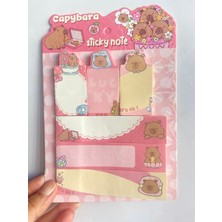 Capybara Kapibara Figür Postit Yapışkanlı Not Kağıt Etiket Seti