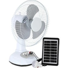 3 Kademeli Fan Vantilatör Ampul - Ledli - Solarlı Powerbank (5047)
